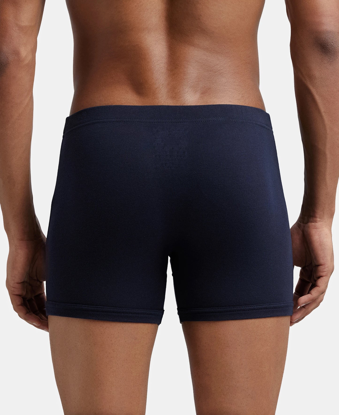 Super Combed Cotton Rib Solid Boxer Brief with Ultrasoft and Durable Waistband - Black/Navy/Charcoal Melange (Pack of 3)-17
