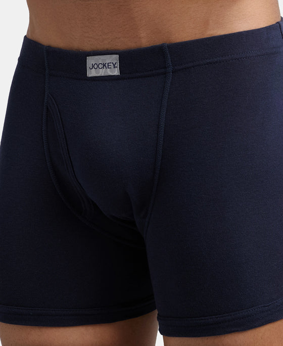 Super Combed Cotton Rib Solid Boxer Brief with Ultrasoft and Durable Waistband - Deep Navy-7