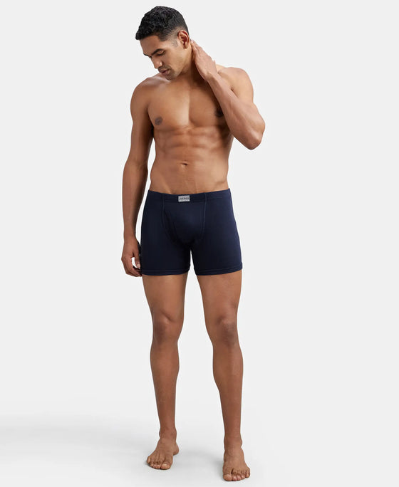Super Combed Cotton Rib Solid Boxer Brief with Ultrasoft and Durable Waistband - Deep Navy-7