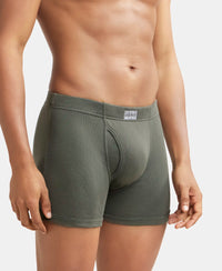 Super Combed Cotton Rib Solid Boxer Brief with Ultrasoft and Durable Waistband - Deep Olive-3