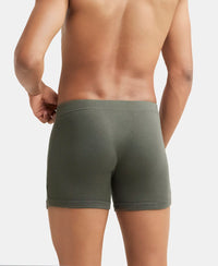 Super Combed Cotton Rib Solid Boxer Brief with Ultrasoft and Durable Waistband - Deep Olive-4