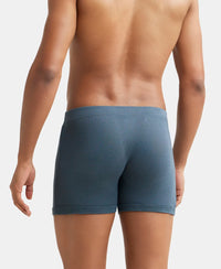 Super Combed Cotton Rib Solid Boxer Brief with Ultrasoft and Durable Waistband - Deep Slate-4