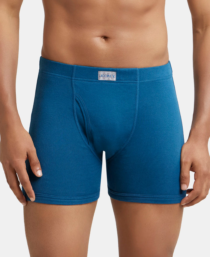 Super Combed Cotton Rib Solid Boxer Brief with Ultrasoft and Durable Waistband - Seaport Teal-2