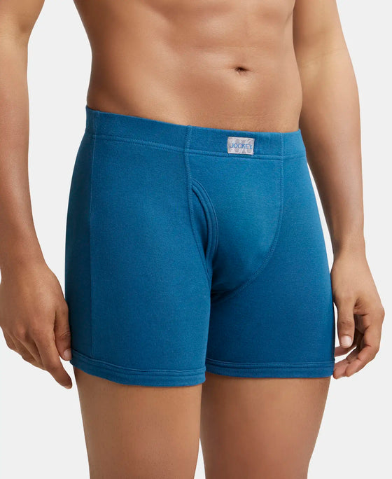 Super Combed Cotton Rib Solid Boxer Brief with Ultrasoft and Durable Waistband - Seaport Teal-3