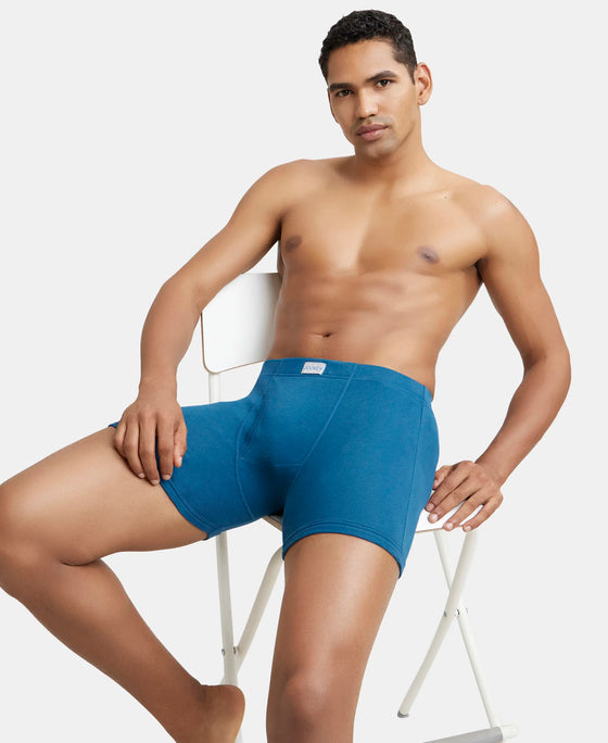 Super Combed Cotton Rib Solid Boxer Brief with Ultrasoft and Durable Waistband - Seaport Teal-6