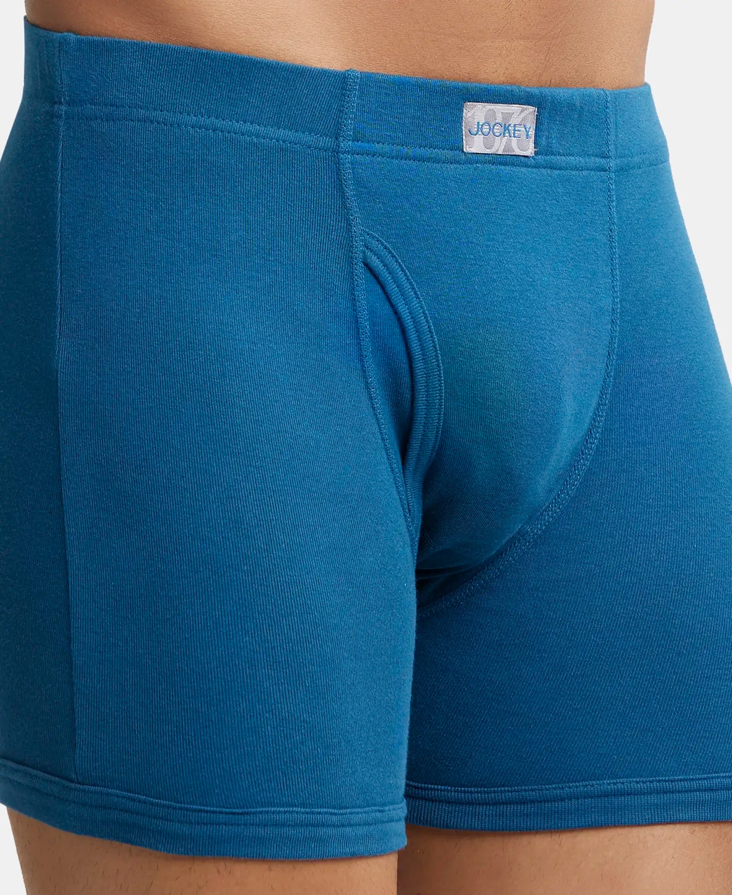 Super Combed Cotton Rib Solid Boxer Brief with Ultrasoft and Durable Waistband - Seaport Teal (Pack of 2)