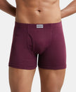 Super Combed Cotton Rib Solid Boxer Brief with Ultrasoft and Durable Waistband - Wine Tasting-2