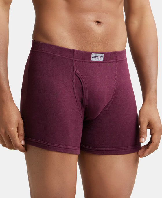 Super Combed Cotton Rib Solid Boxer Brief with Ultrasoft and Durable Waistband - Wine Tasting (Pack of 2)-3