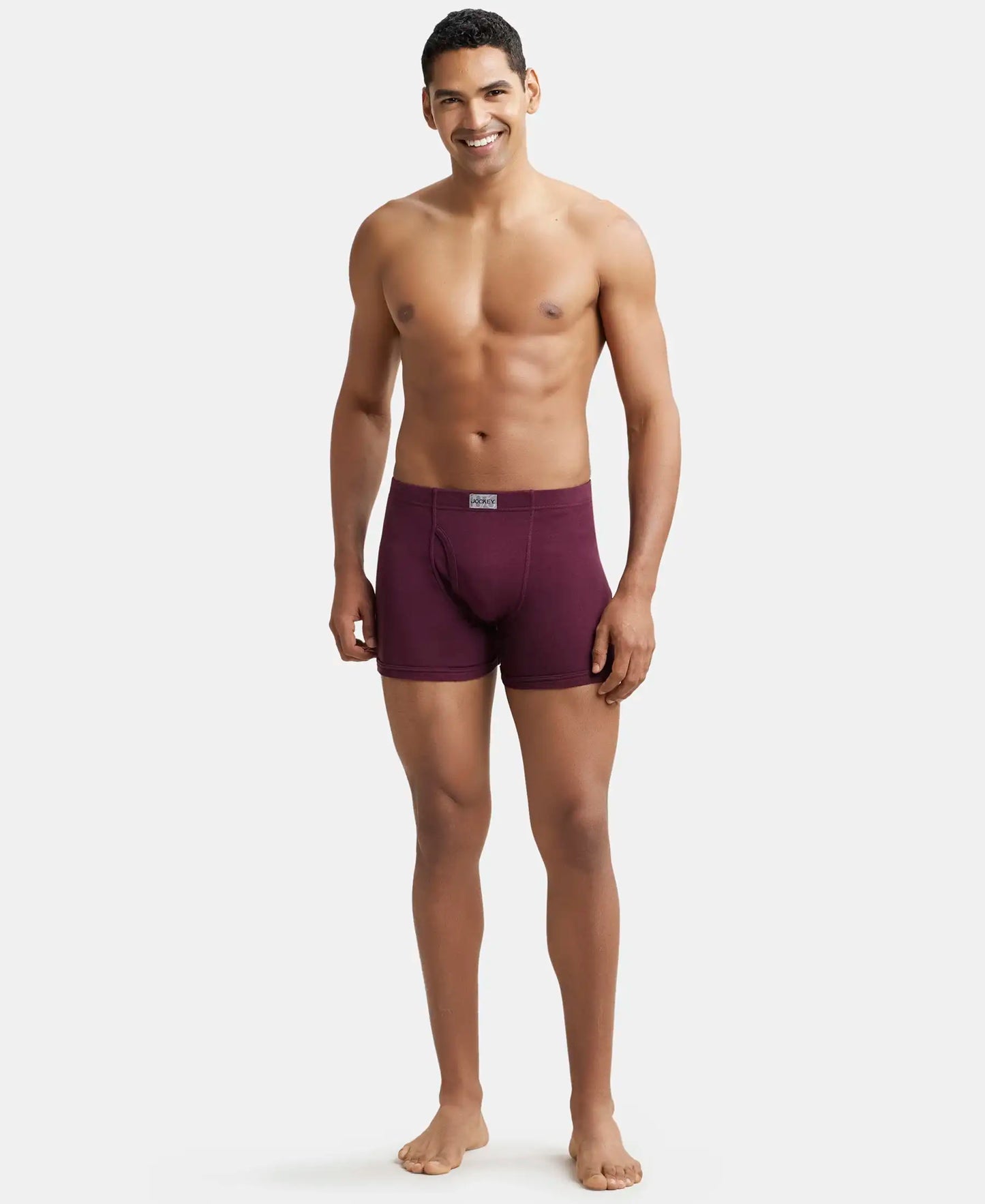 Super Combed Cotton Rib Solid Boxer Brief with Ultrasoft and Durable Waistband - Wine Tasting-5