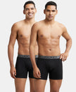 Super Combed Cotton Rib Solid Boxer Brief with Ultrasoft and Durable Waistband - Black-1