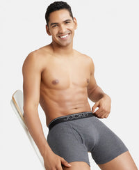 Super Combed Cotton Rib Solid Boxer Brief with Ultrasoft and Durable Waistband - Charcoal Melange-6