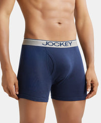 Super Combed Cotton Rib Solid Boxer Brief with Ultrasoft and Durable Waistband - Deep Navy-2