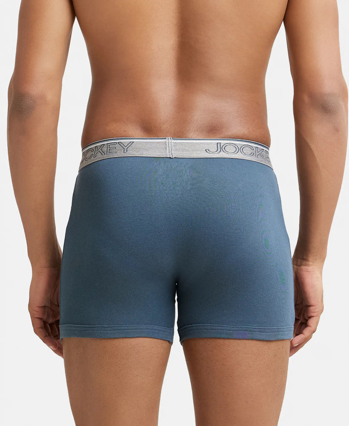 Super Combed Cotton Rib Solid Boxer Brief with Ultrasoft and Durable Waistband - Deep Slate-3