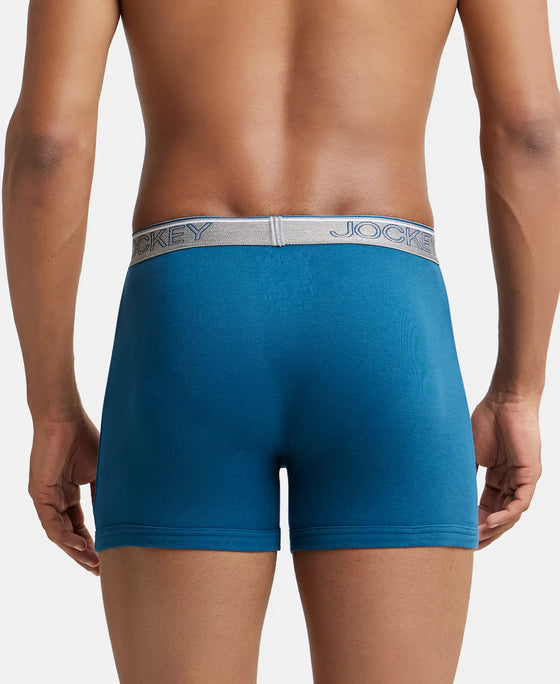 Super Combed Cotton Rib Solid Boxer Brief with Ultrasoft and Durable Waistband - Seaport Teal-3