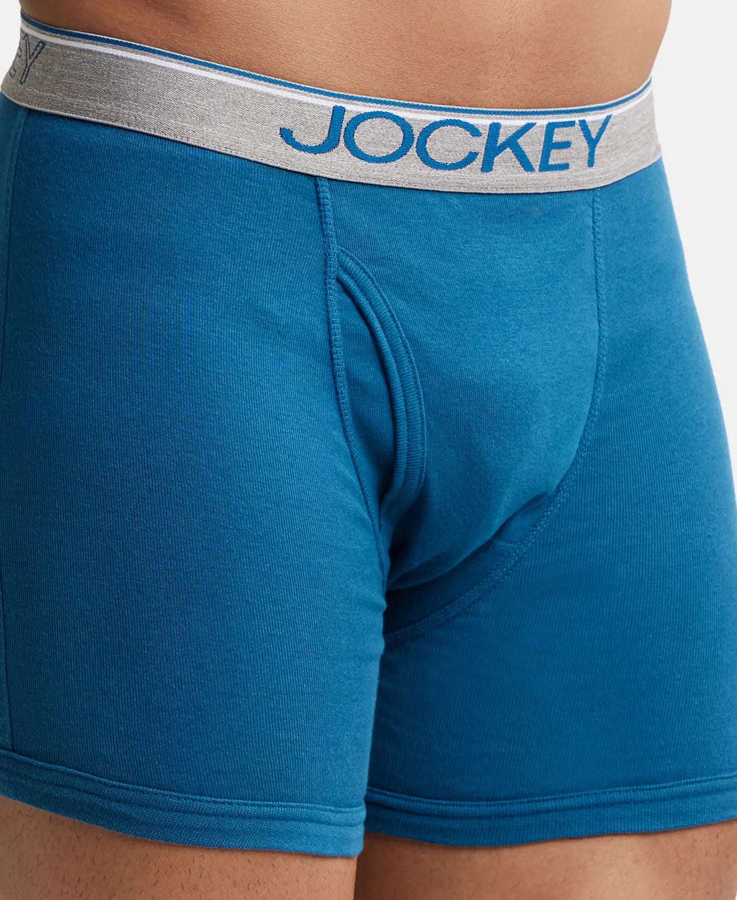 Super Combed Cotton Rib Solid Boxer Brief with Ultrasoft and Durable Waistband - Seaport Teal-6