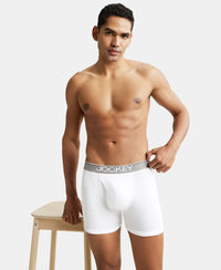 Super Combed Cotton Rib Solid Boxer Brief with Ultrasoft and Durable Waistband - White-6