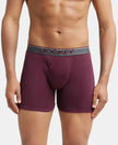Super Combed Cotton Rib Solid Boxer Brief with Ultrasoft and Durable Waistband - Wine Tasting-1