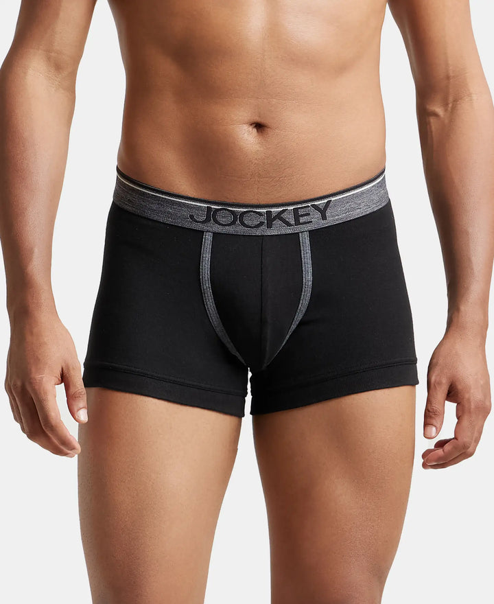 Super Combed Cotton Rib Solid Trunk with Ultrasoft Waistband - Black-2