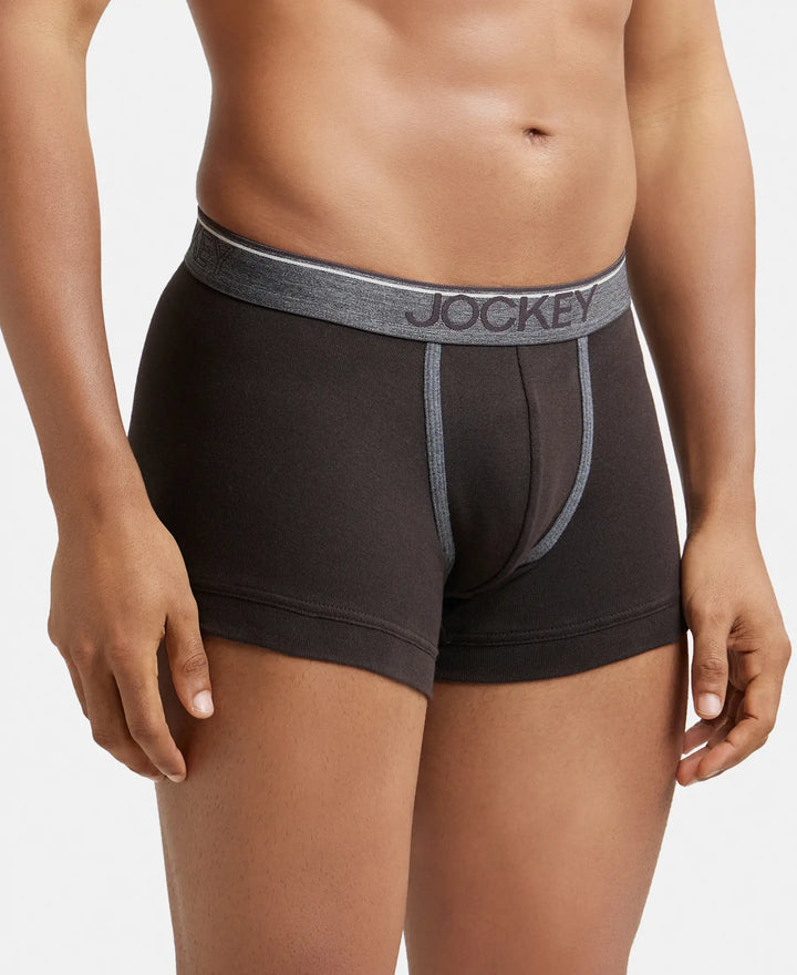 Super Combed Cotton Rib Solid Trunk with Ultrasoft Waistband - Brown-2