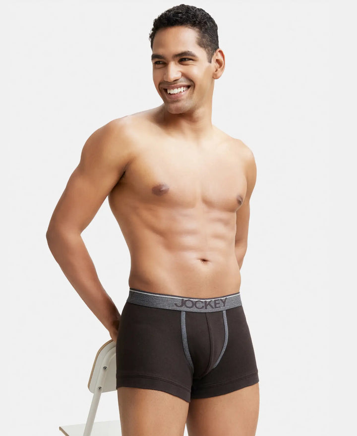 Super Combed Cotton Rib Solid Trunk with Ultrasoft Waistband - Brown-5