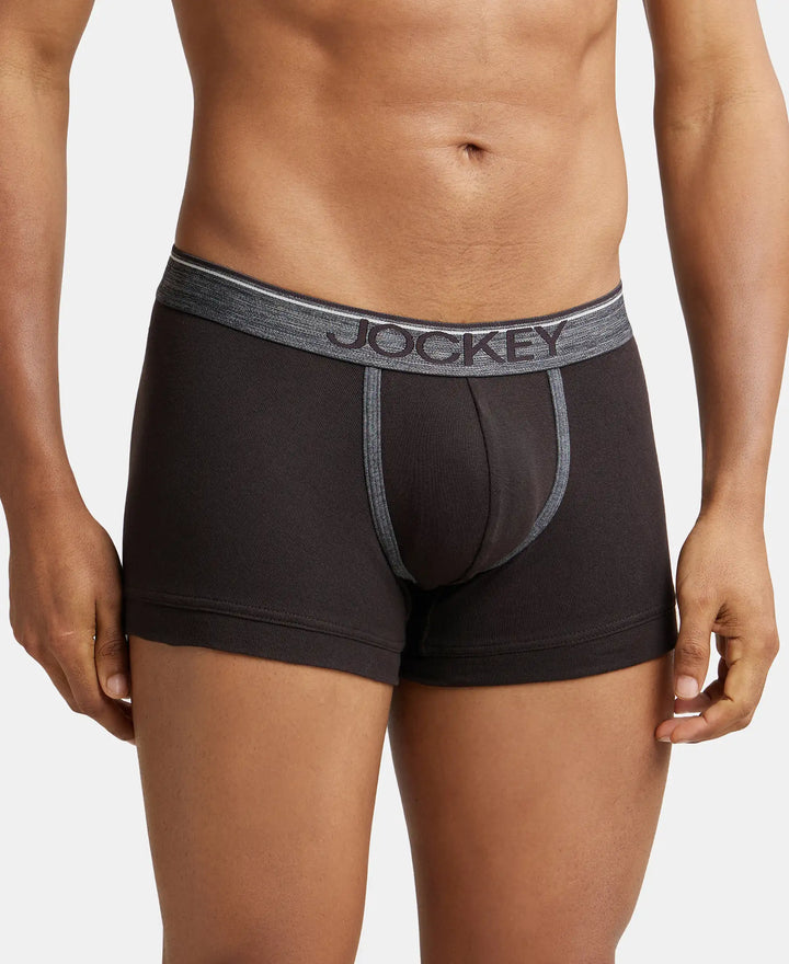 Super Combed Cotton Rib Solid Trunk with Ultrasoft Waistband - Brown-3