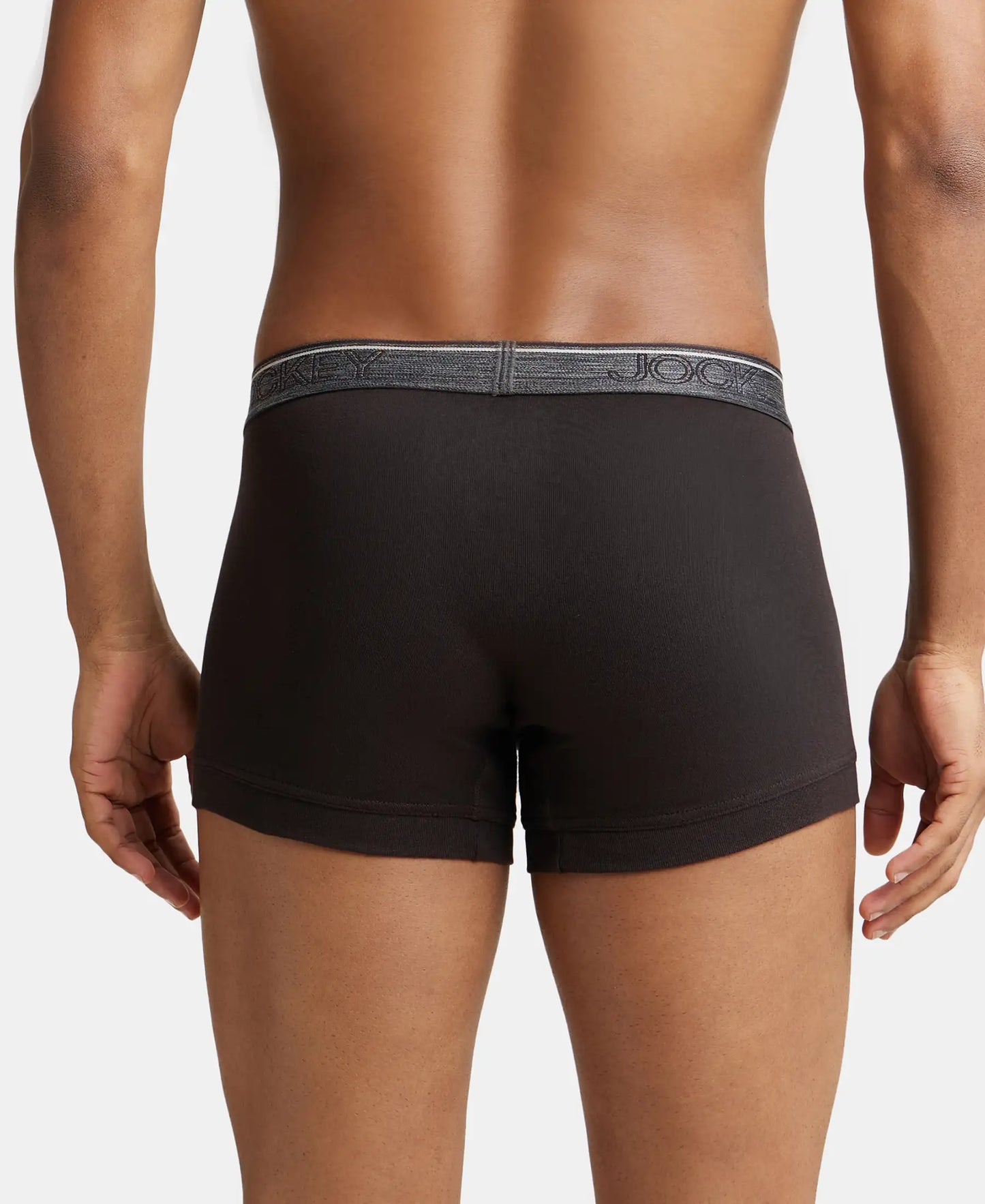 Super Combed Cotton Rib Solid Trunk with Ultrasoft Waistband - Brown-4