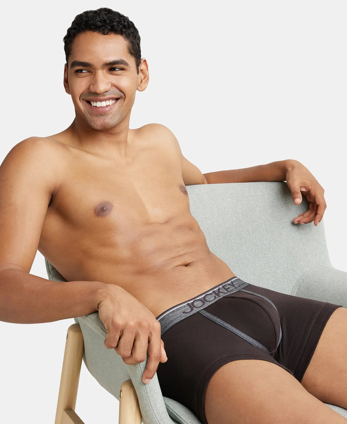 Super Combed Cotton Rib Solid Trunk with Ultrasoft Waistband - Brown-6