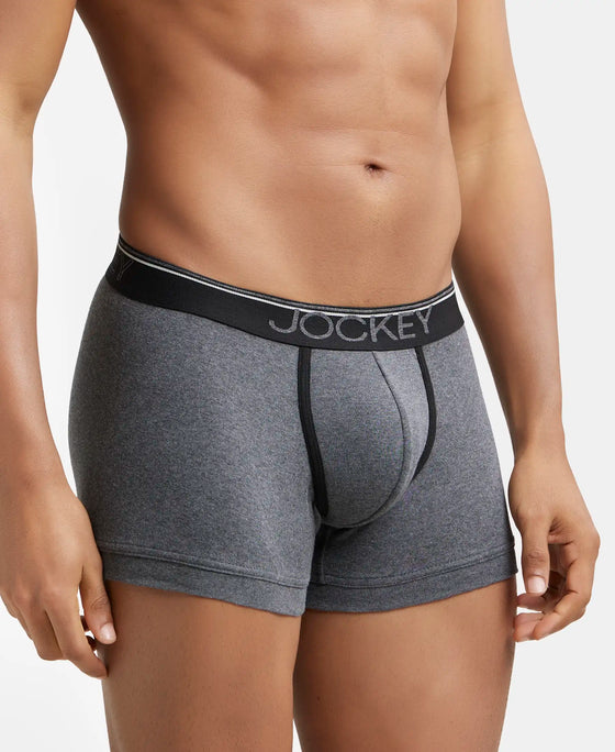 Super Combed Cotton Rib Solid Trunk with Ultrasoft Waistband - Charcoal Melange-3