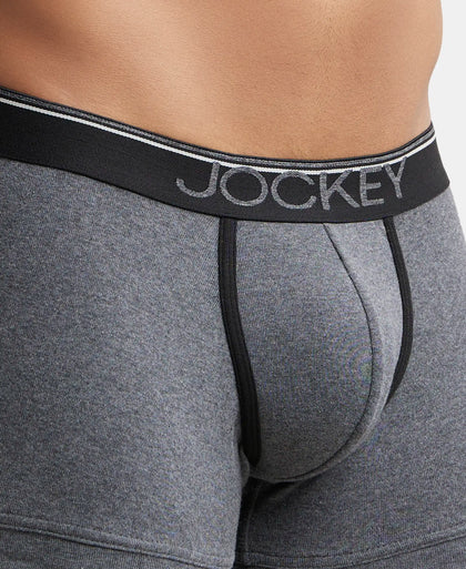 Super Combed Cotton Rib Solid Trunk with Ultrasoft Waistband - Charcoal Melange (Pack of 2)