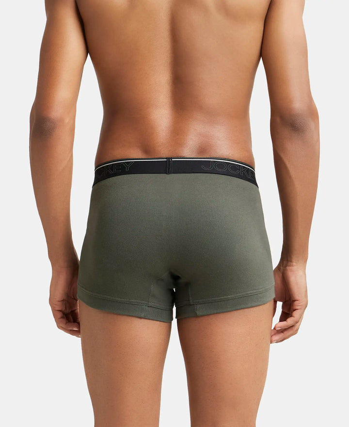 Super Combed Cotton Rib Solid Trunk with Ultrasoft Waistband - Deep Olive-3