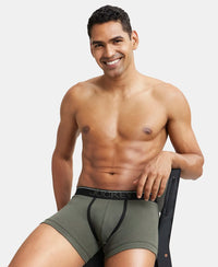 Super Combed Cotton Rib Solid Trunk with Ultrasoft Waistband - Deep Olive-5