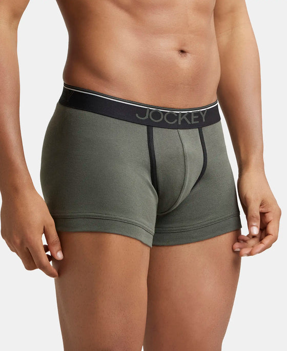 Super Combed Cotton Rib Solid Trunk with Ultrasoft Waistband - Deep Olive-3