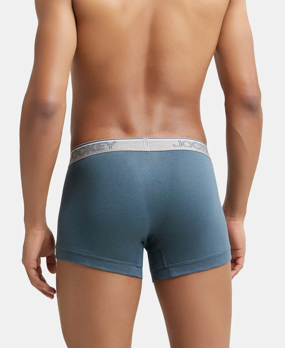 Super Combed Cotton Rib Solid Trunk with Ultrasoft Waistband - Deep Slate-3