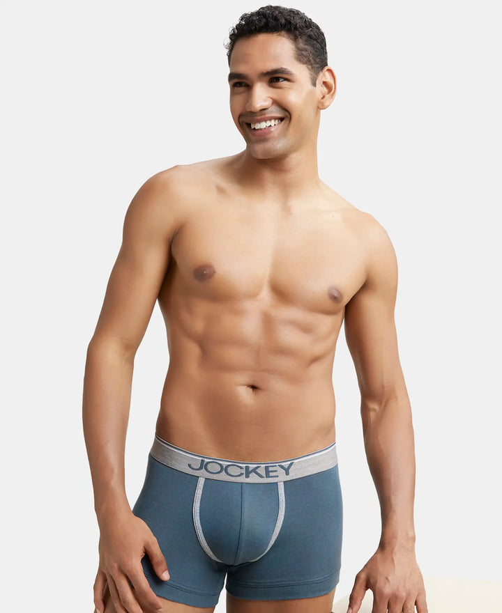 Super Combed Cotton Rib Solid Trunk with Ultrasoft Waistband - Deep Slate-5