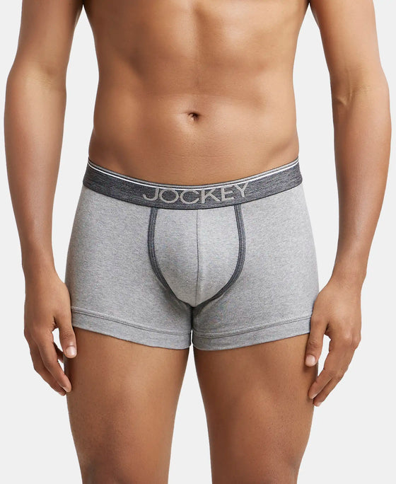 Super Combed Cotton Rib Solid Trunk with Ultrasoft Waistband - Grey Melange-2