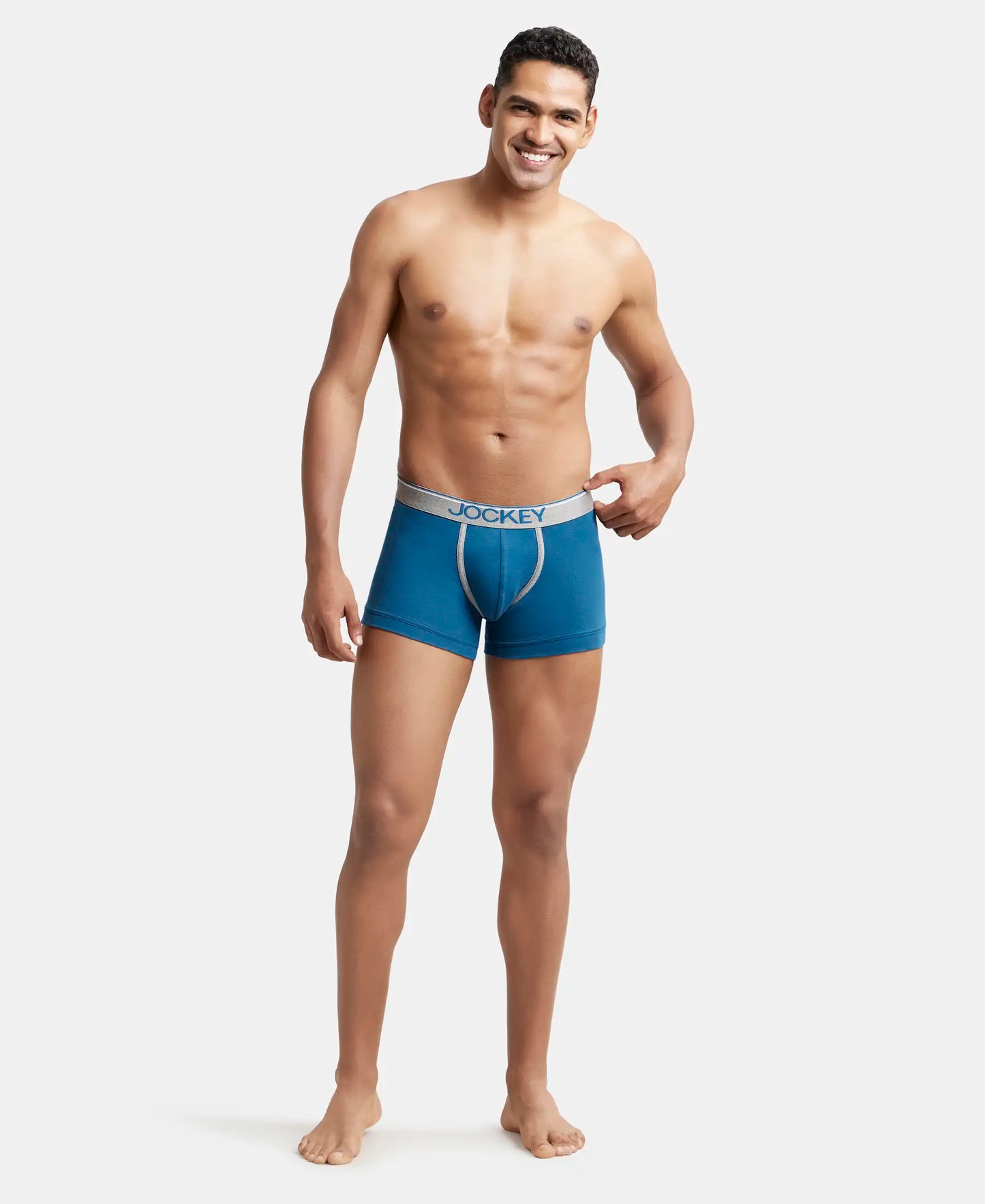 Super Combed Cotton Rib Solid Trunk with Ultrasoft Waistband - Seaport Teal-5