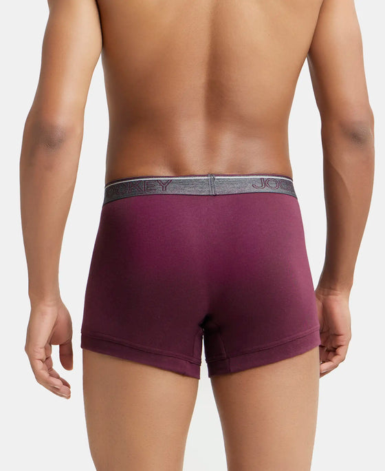 Super Combed Cotton Rib Solid Trunk with Ultrasoft Waistband - Wine Tasting-3