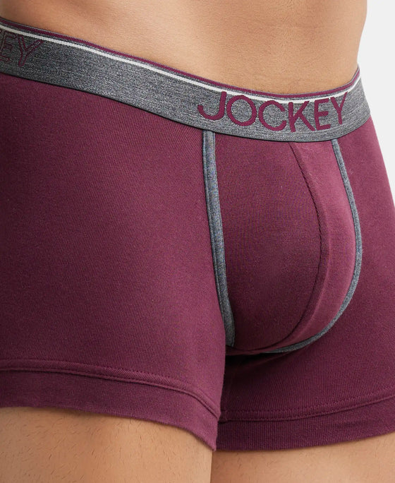 Super Combed Cotton Rib Solid Trunk with Ultrasoft Waistband - Wine Tasting-6