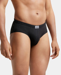 Super Combed Cotton Solid Brief with Ultrasoft Concealed Waistband - Black-3