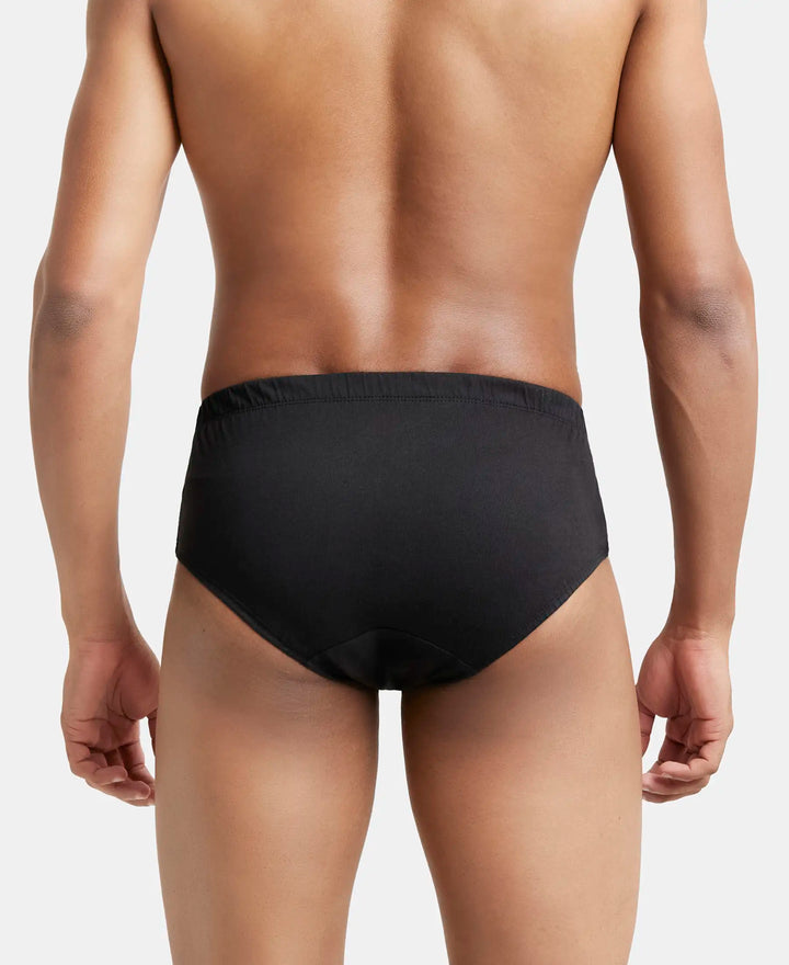 Super Combed Cotton Solid Brief with Ultrasoft Concealed Waistband - Black-4