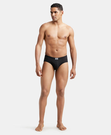 Super Combed Cotton Solid Brief with Ultrasoft Concealed Waistband - Black-5
