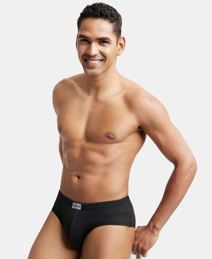 Super Combed Cotton Solid Brief with Ultrasoft Concealed Waistband - Black-6