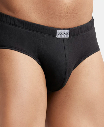 Super Combed Cotton Solid Brief with Ultrasoft Concealed Waistband - Black (Pack of 2)