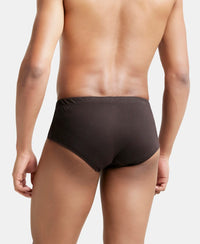 Super Combed Cotton Solid Brief with Ultrasoft Concealed Waistband - Brown-3