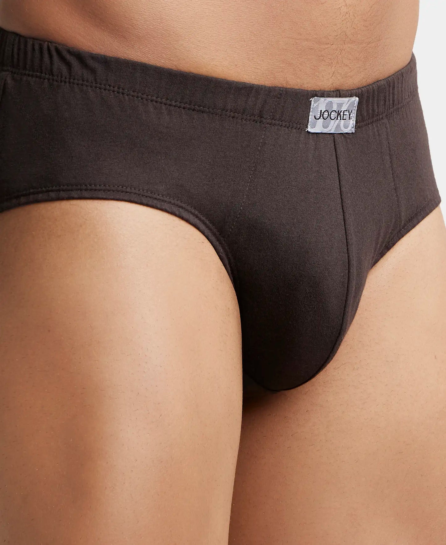 Super Combed Cotton Solid Brief with Ultrasoft Concealed Waistband - Brown (Pack of 2)