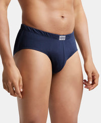 Super Combed Cotton Solid Brief with Ultrasoft Concealed Waistband - Deep Navy-2