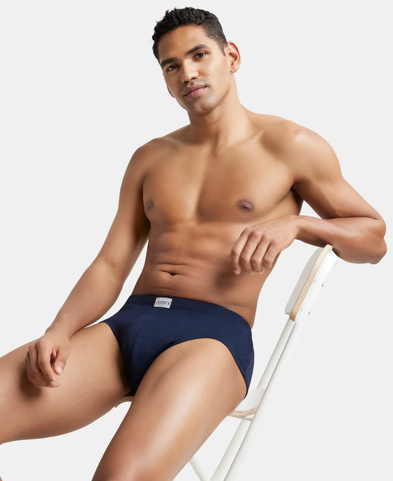 Super Combed Cotton Solid Brief with Ultrasoft Concealed Waistband - Deep Navy-5
