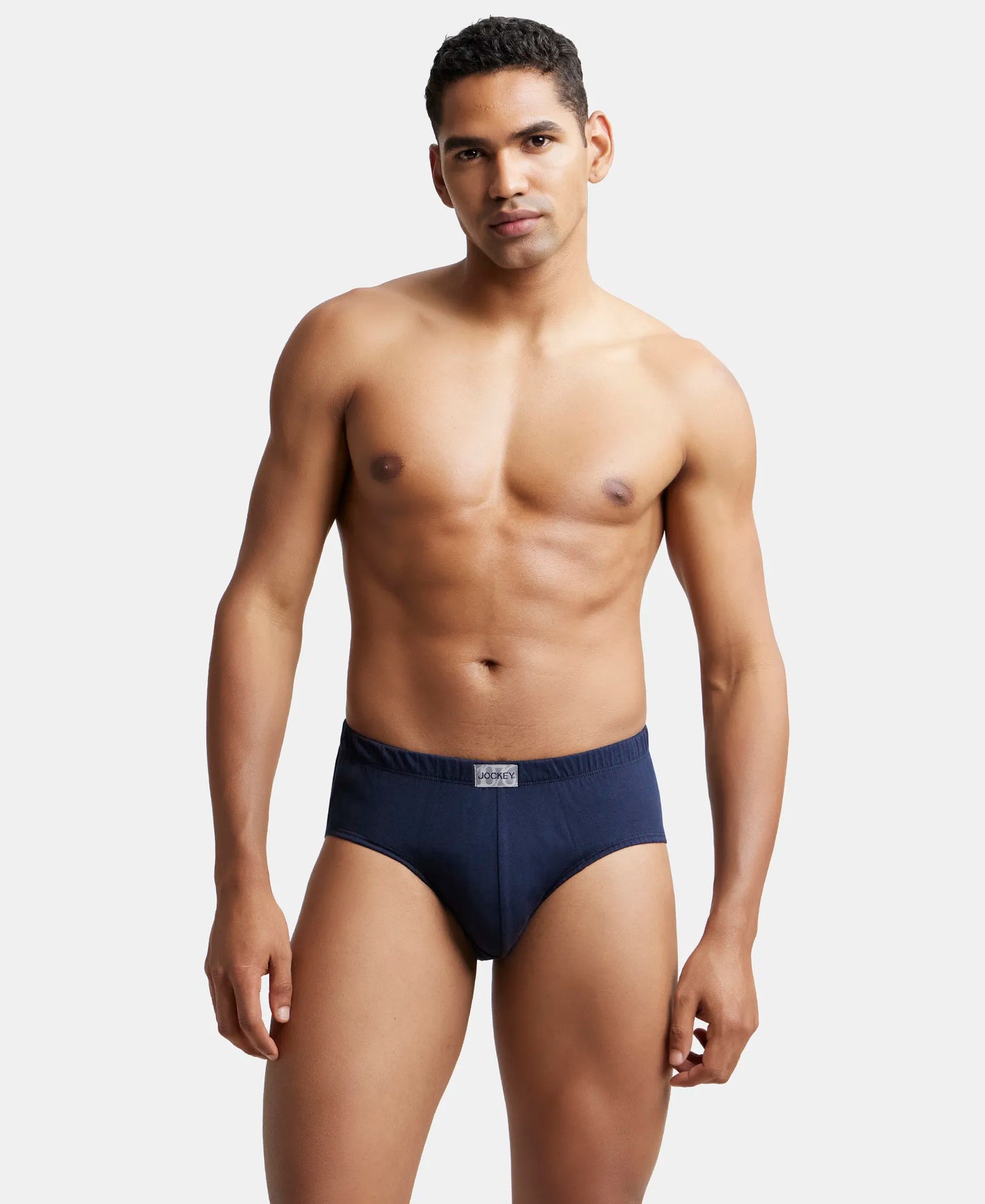 Super Combed Cotton Solid Brief with Ultrasoft Concealed Waistband - Deep Navy-6