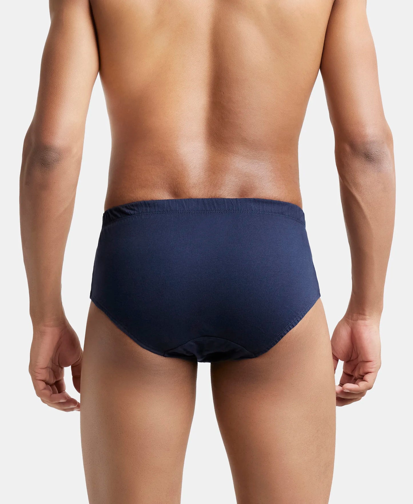 Super Combed Cotton Solid Brief with Ultrasoft Concealed Waistband - Deep Navy-4