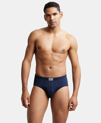 Super Combed Cotton Solid Brief with Ultrasoft Concealed Waistband - Deep Navy-7